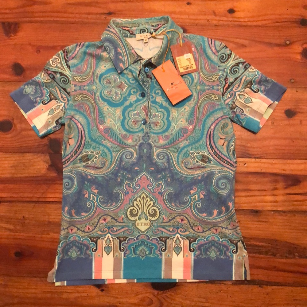 Etro cotton knit polo style shirt